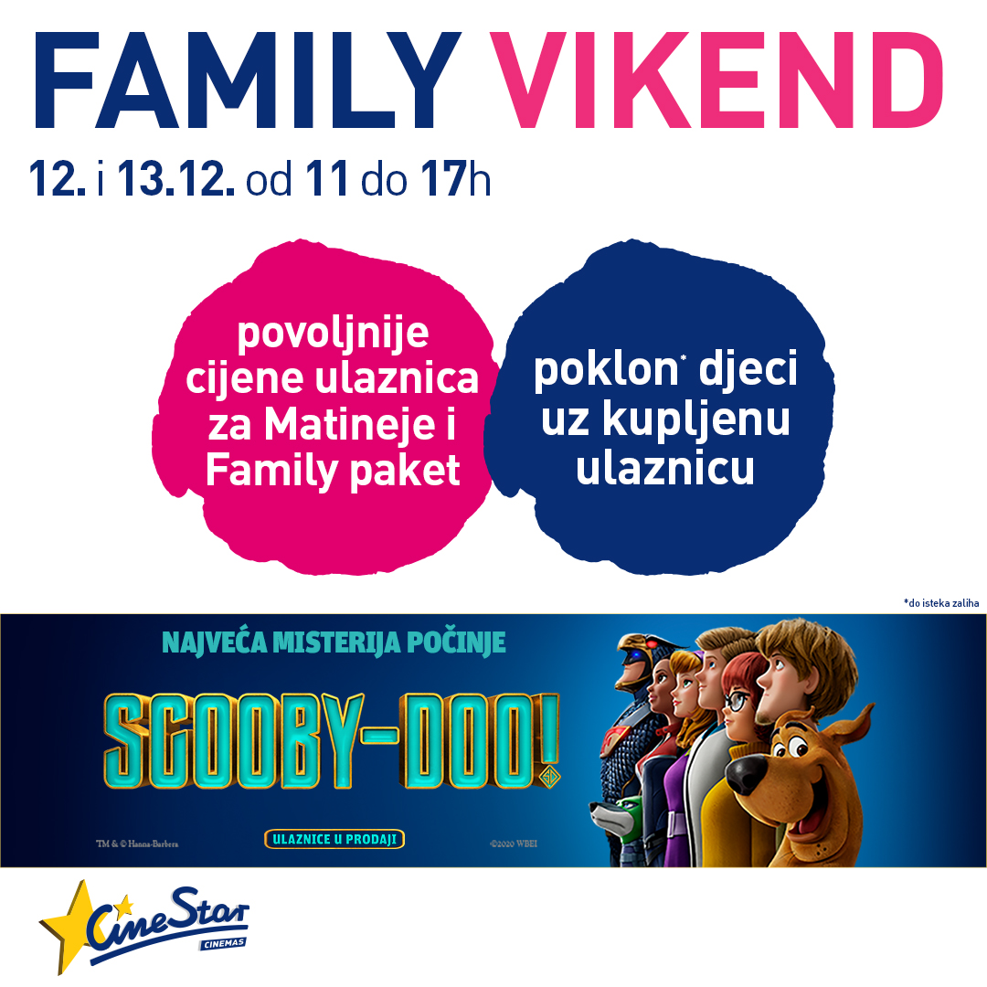 Family vikend, dječiji vikend, Cinestar Delta Planet, Cinestar 4DX , Scooby Doo