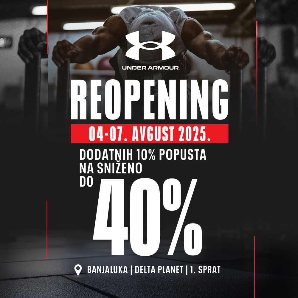 Under Armour Delta Planet reopening 4.8. 