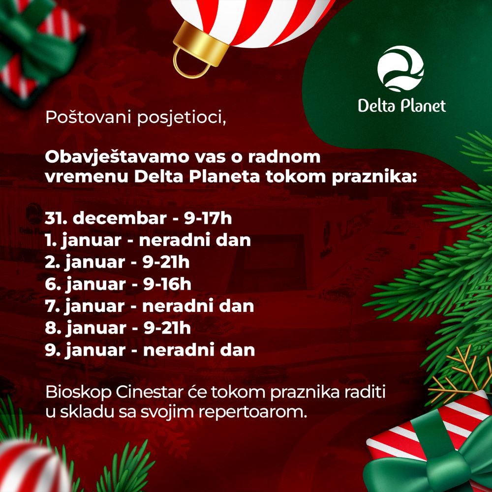 Delta Planet neradni dani praznici decembar 25 i