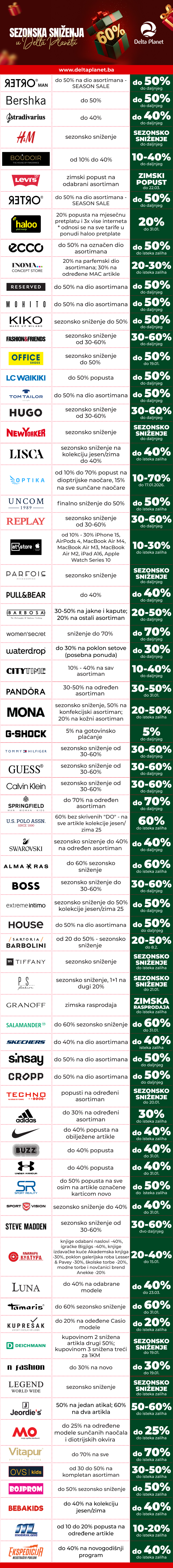 Zimska sezonska sniženja Delta Planet